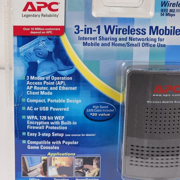 APC WMR1000G 54 Mbps 3-in-1 Wireless Mobile G Router Brand New Sealed - Picture 2 of 7